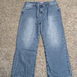 Edikted Women's Straight Leg Blue Jeans